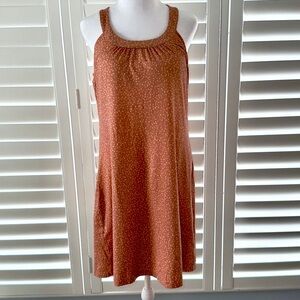 Prana Orange Dotted Cantine Athletic Mini Dress Size L